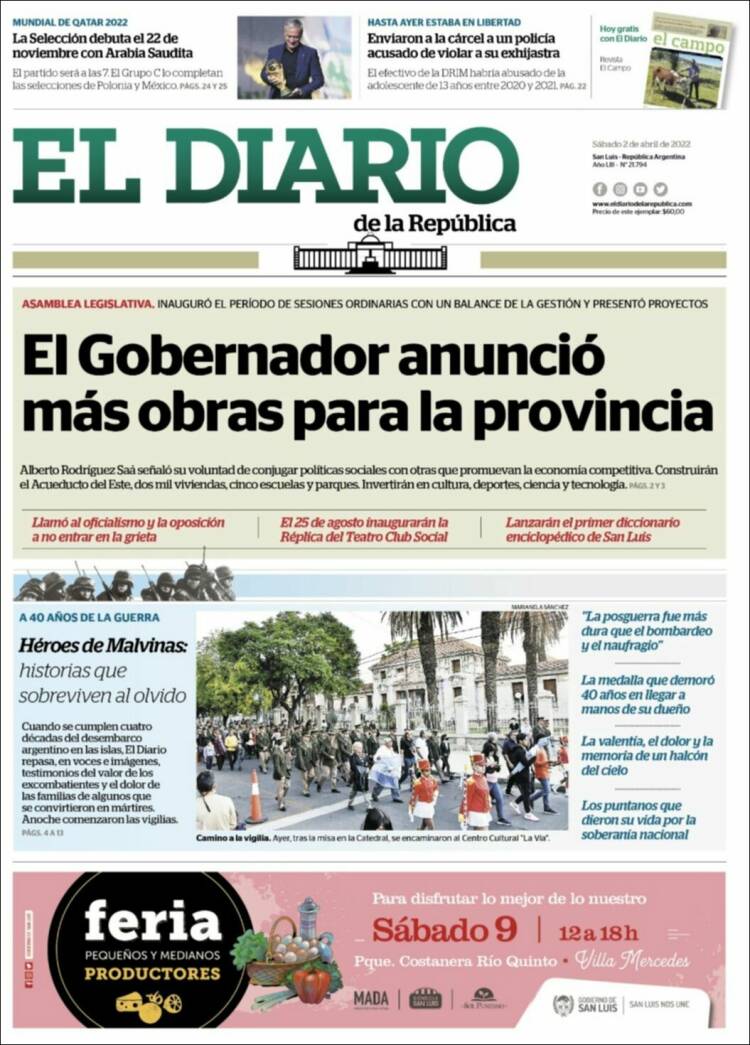 Portada de Diario de la República (Argentine)