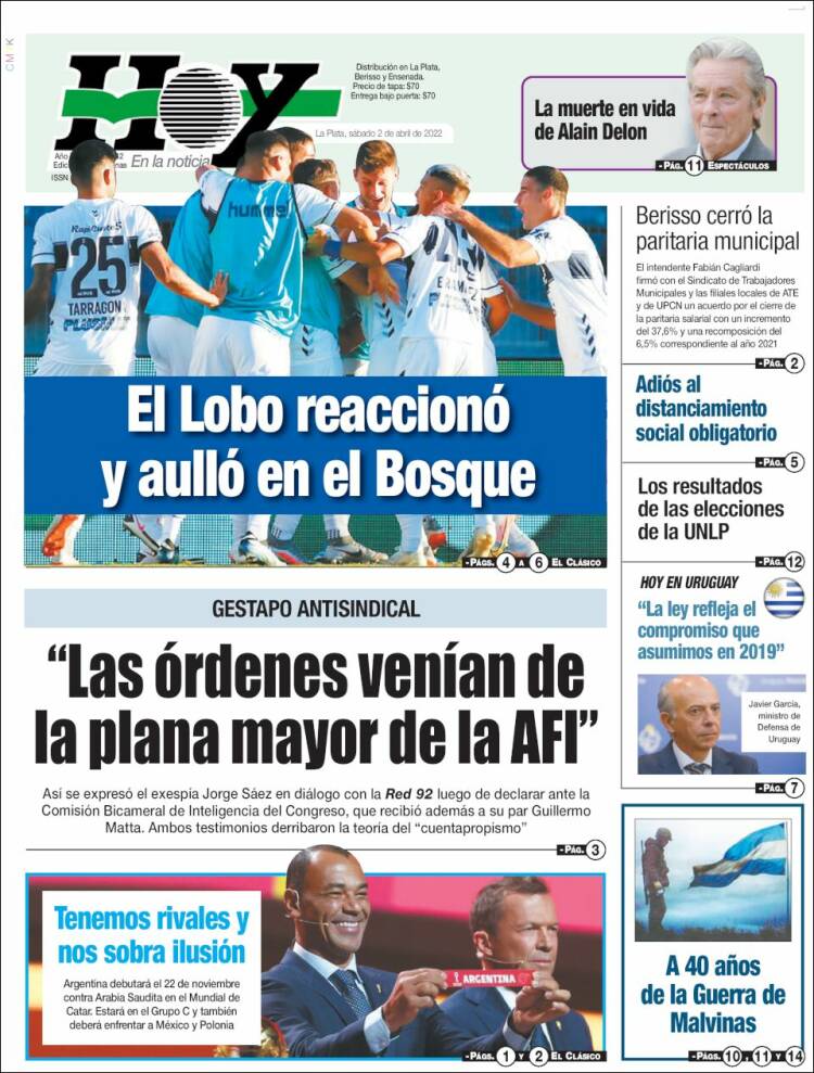 Portada de Diario Hoy (Argentine)