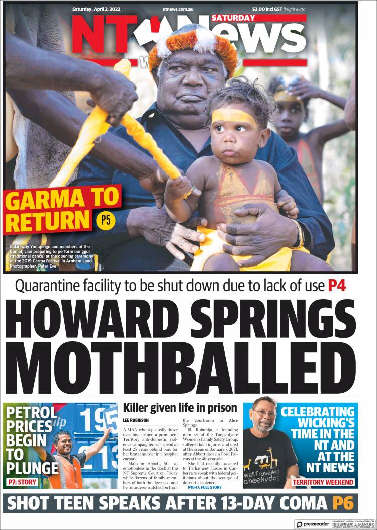 Portada de Northern Territory News (Australia)