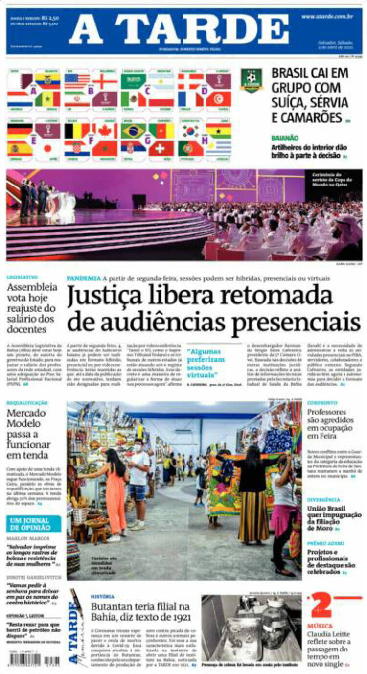 Portada de Diário A Tarde (Brasil)