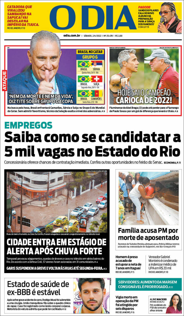 Portada de O Dia (Brasil)