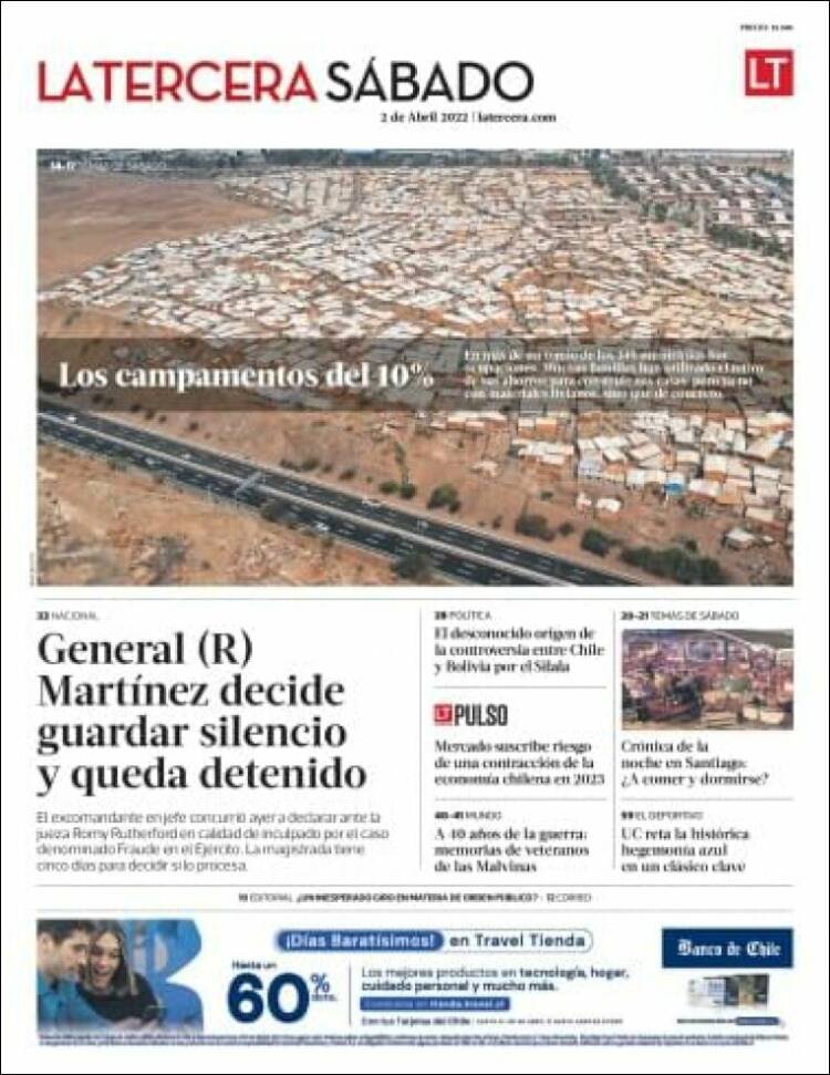 Portada de La Tercera (Chile)