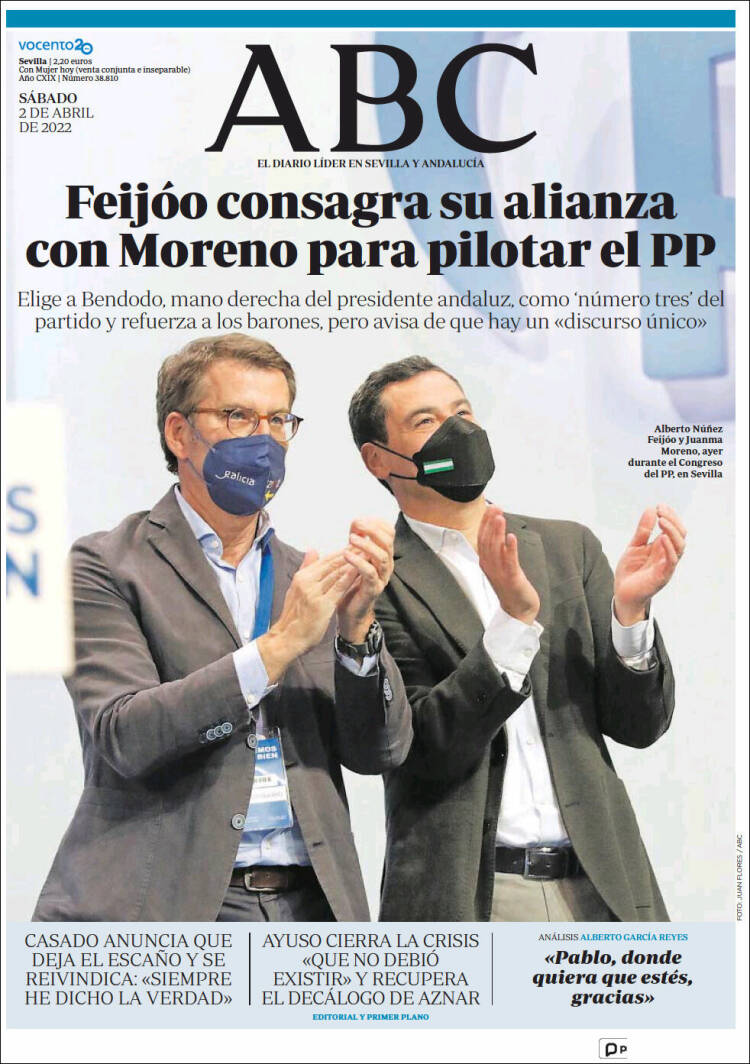 Portada de ABC - Sevilla (Espa&ntilde;a)