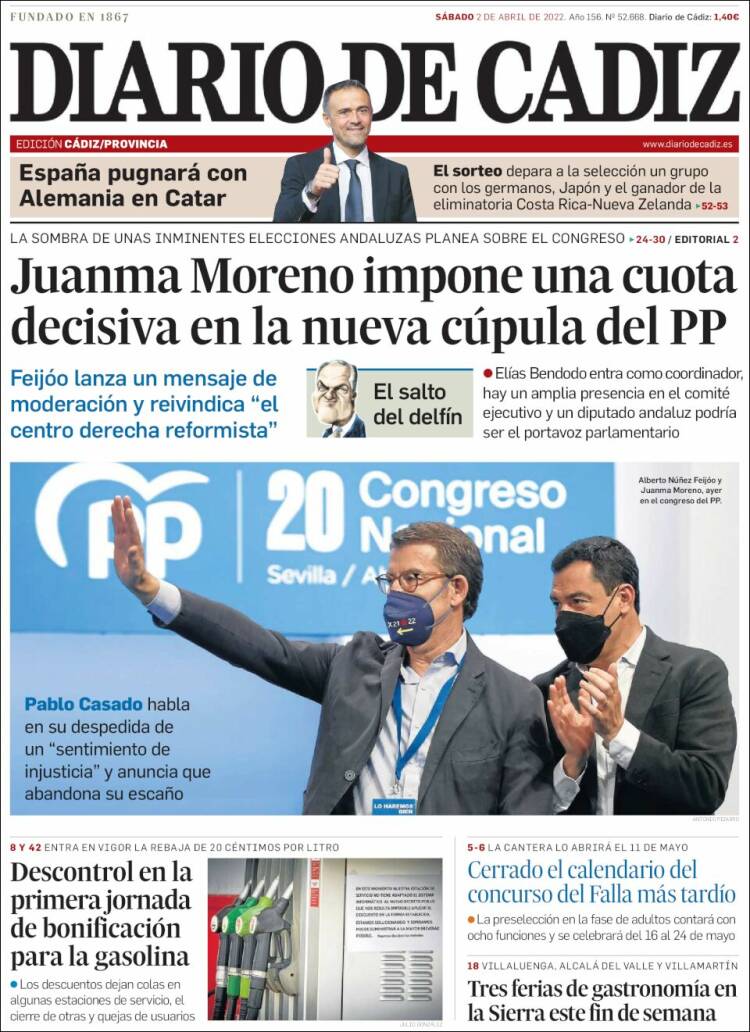 Portada de Diario de Cádiz (Espa&ntilde;a)