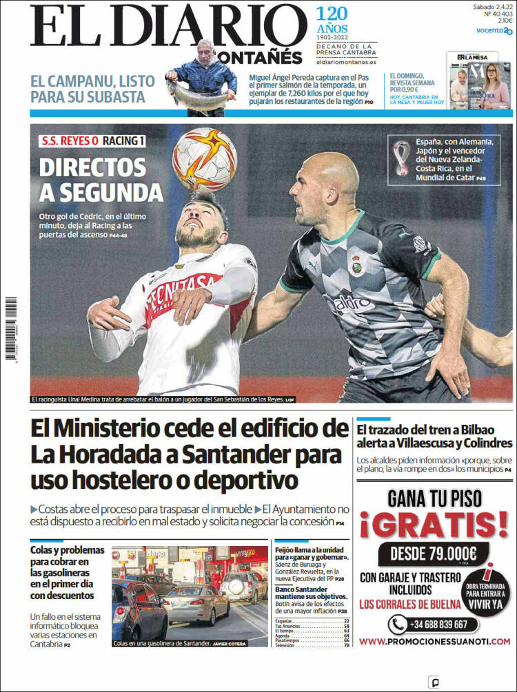 Portada de El Diario Montañés (Espa&ntilde;a)