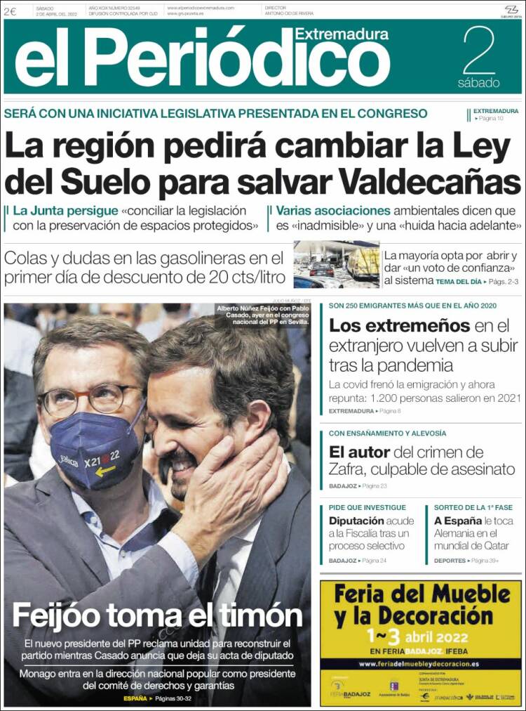 Portada de El Periódico de Extremadura (Espa&ntilde;a)