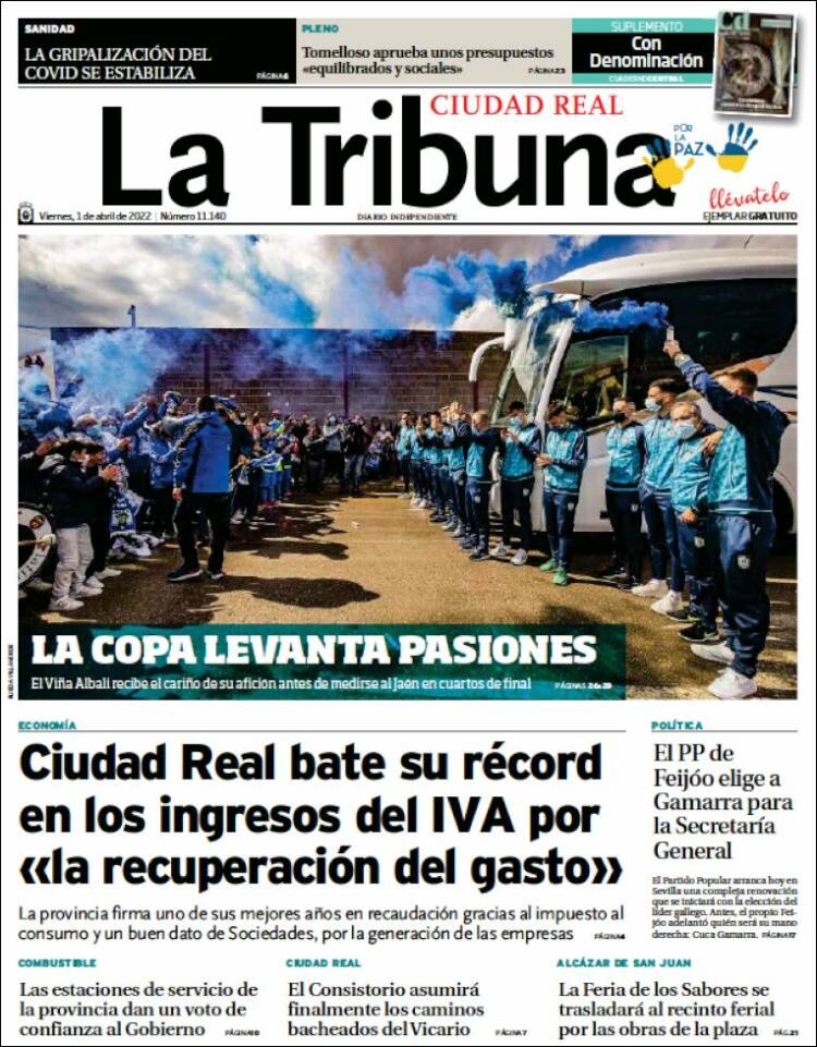 Portada de La Tribuna de Ciudad Real (España)