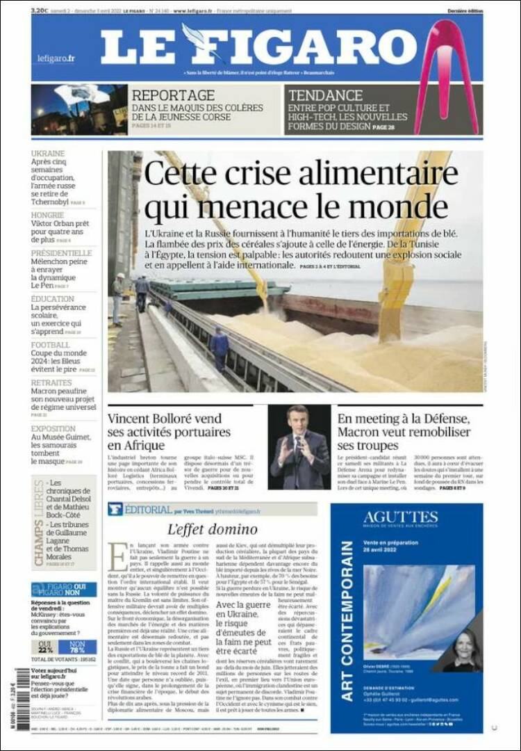 Portada de Le Figaro (Francia)