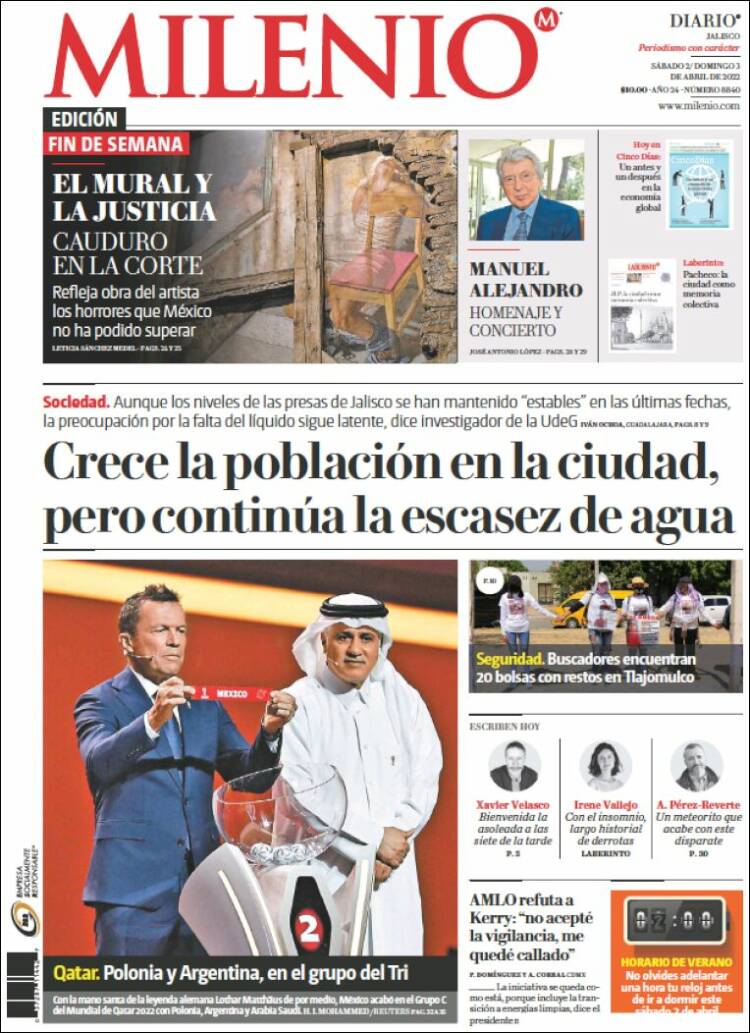 Portada de Milenio - Jalisco (M&eacute;xico)