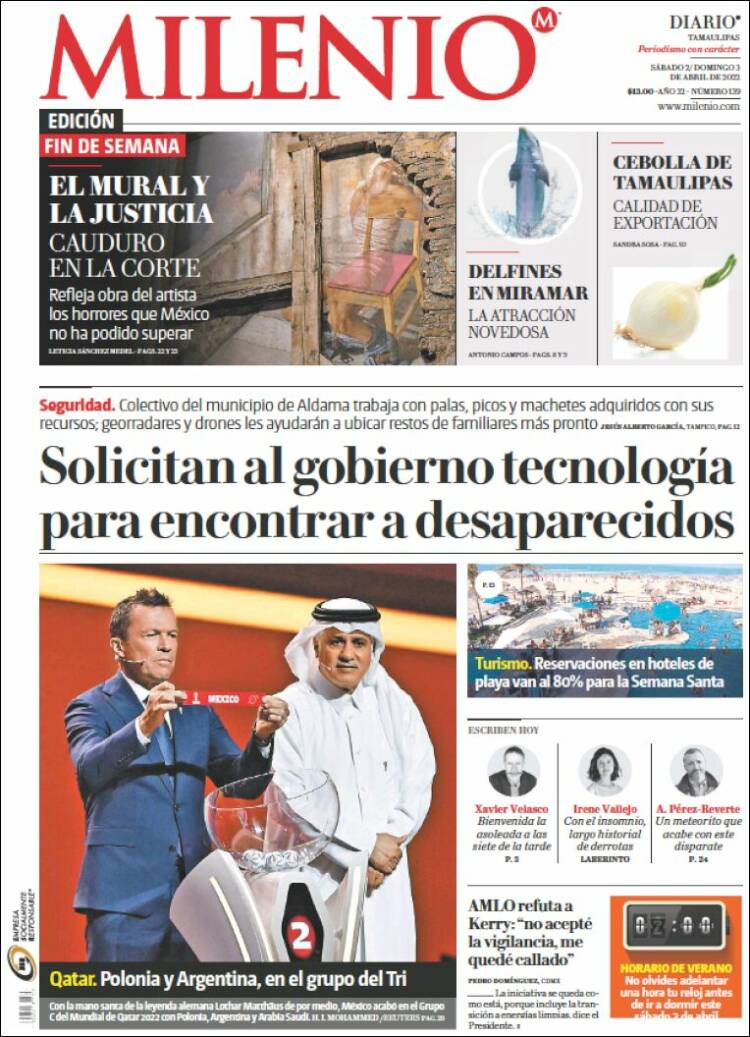 Portada de Milenio - Tamaulipas (M&eacute;xico)