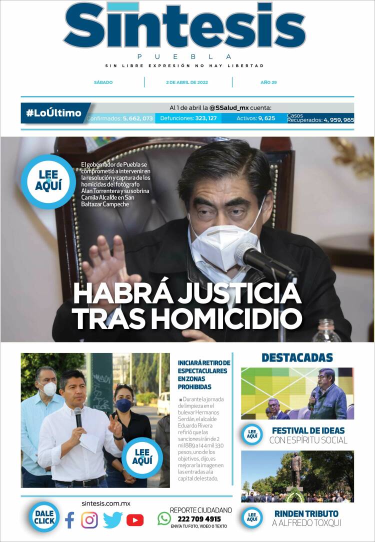 Portada de Síntesis - Puebla (M&eacute;xico)