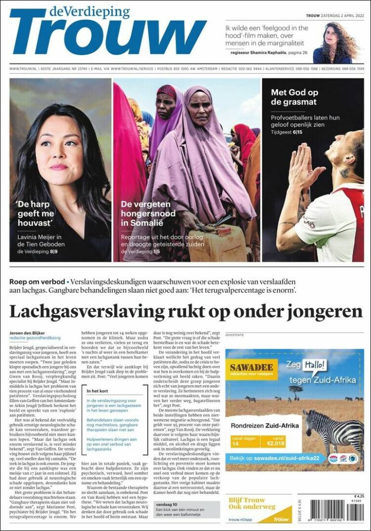 Portada de Trouw (Pa&iacute;ses Bajos)