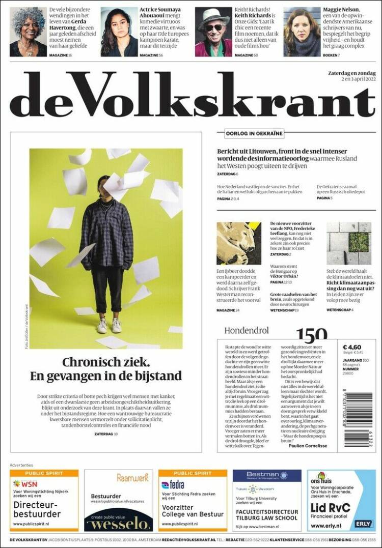 Portada de De Volkskrant (Pa&iacute;ses Bajos)