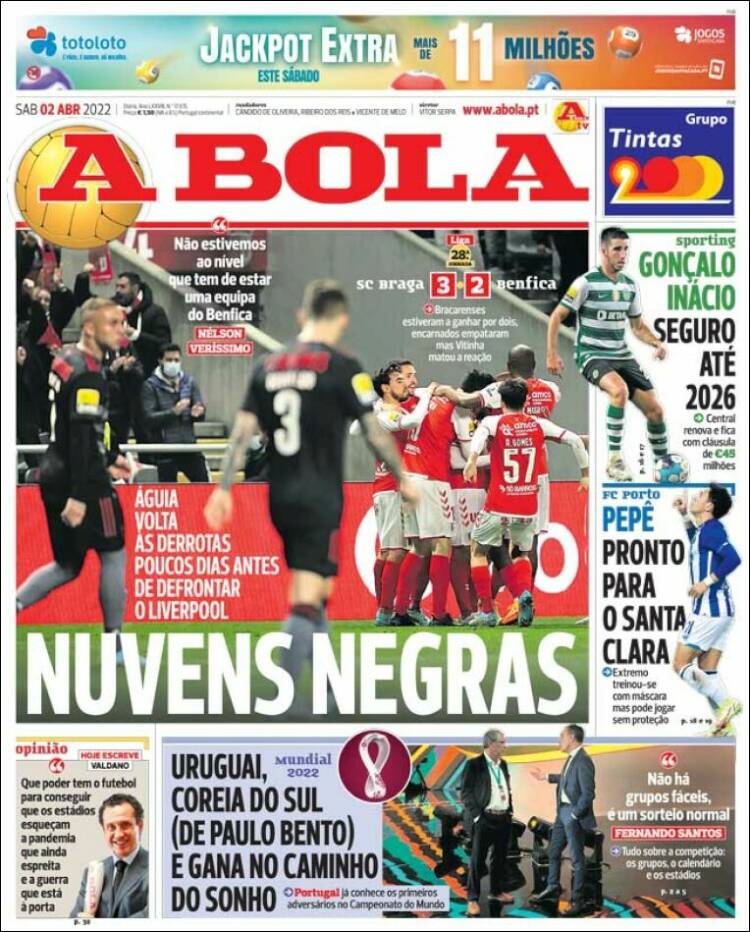 Portada de A Bola (Portugal)