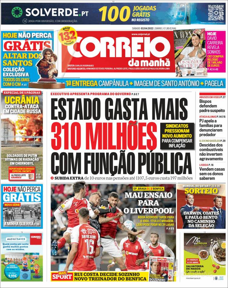 Portada de Correio da Manhã (Portugal)