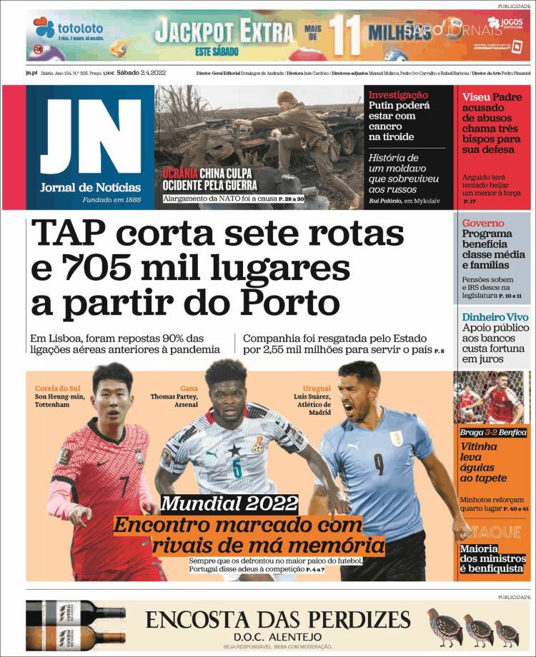 Portada de Jornal de Notícias (Portugal)