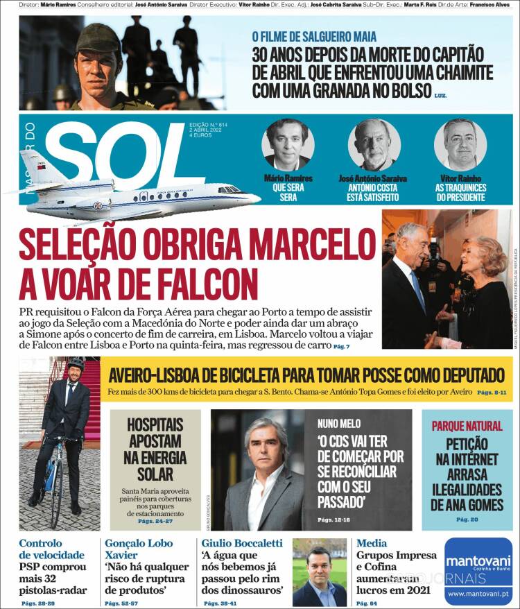 Portada de Jornal Sol (Portugal)