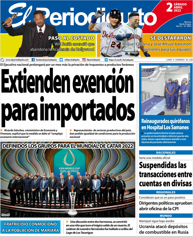 Portada de Periodiquito de Aragua (Venezuela)