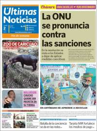 Portada de Últimas Noticias (Venezuela)