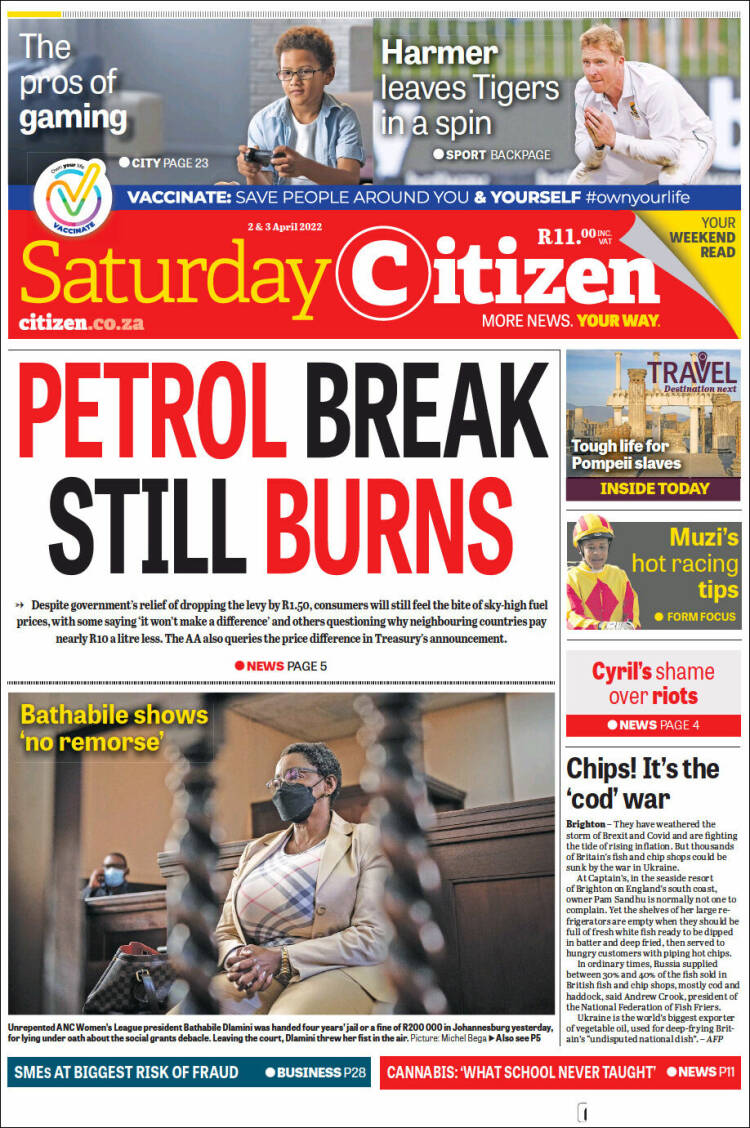 Portada de The Citizen (Sud&aacute;frica)