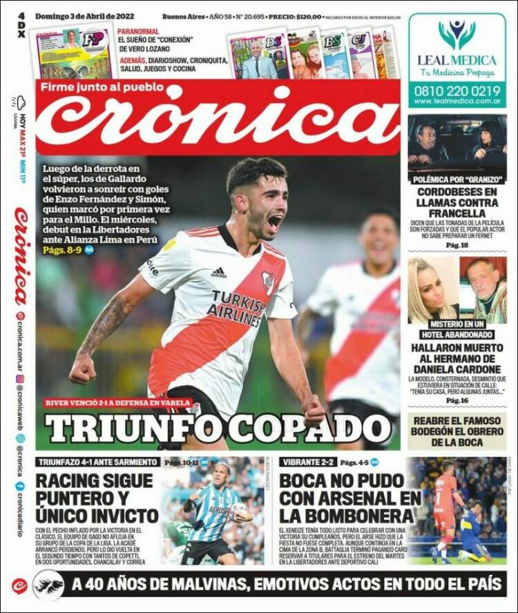 Portada de Diario El Libertador (Argentine)