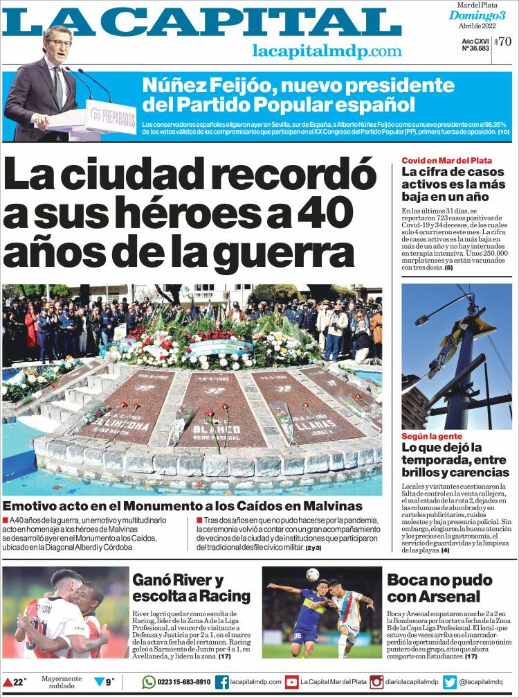 Portada de Diario La Capital - Mar del Plata (Argentina)