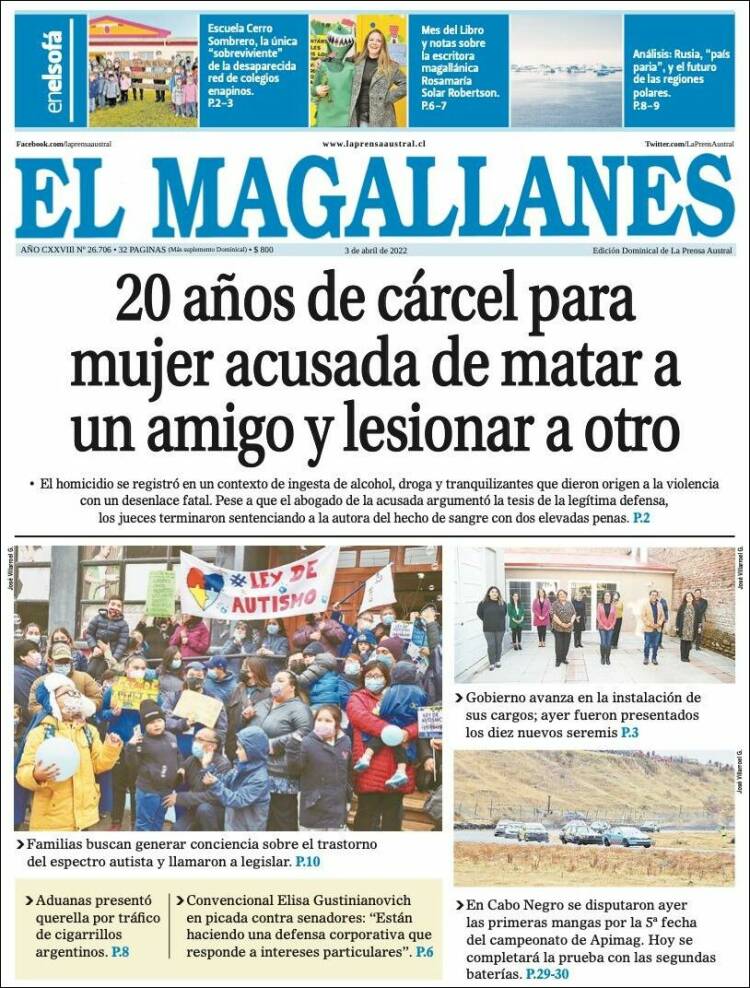Portada de El Magallanes (Chile)