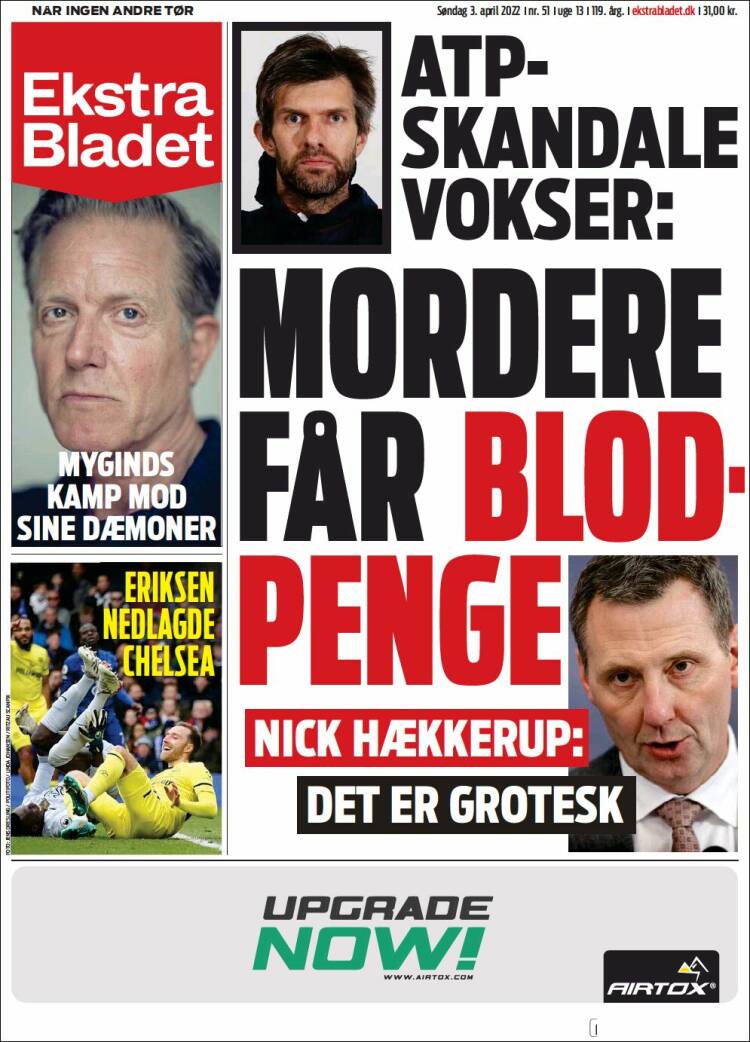 Portada de Ekstra Bladet (Dinamarca)