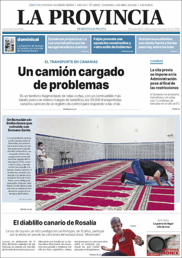 Portada de La Provincia (España)