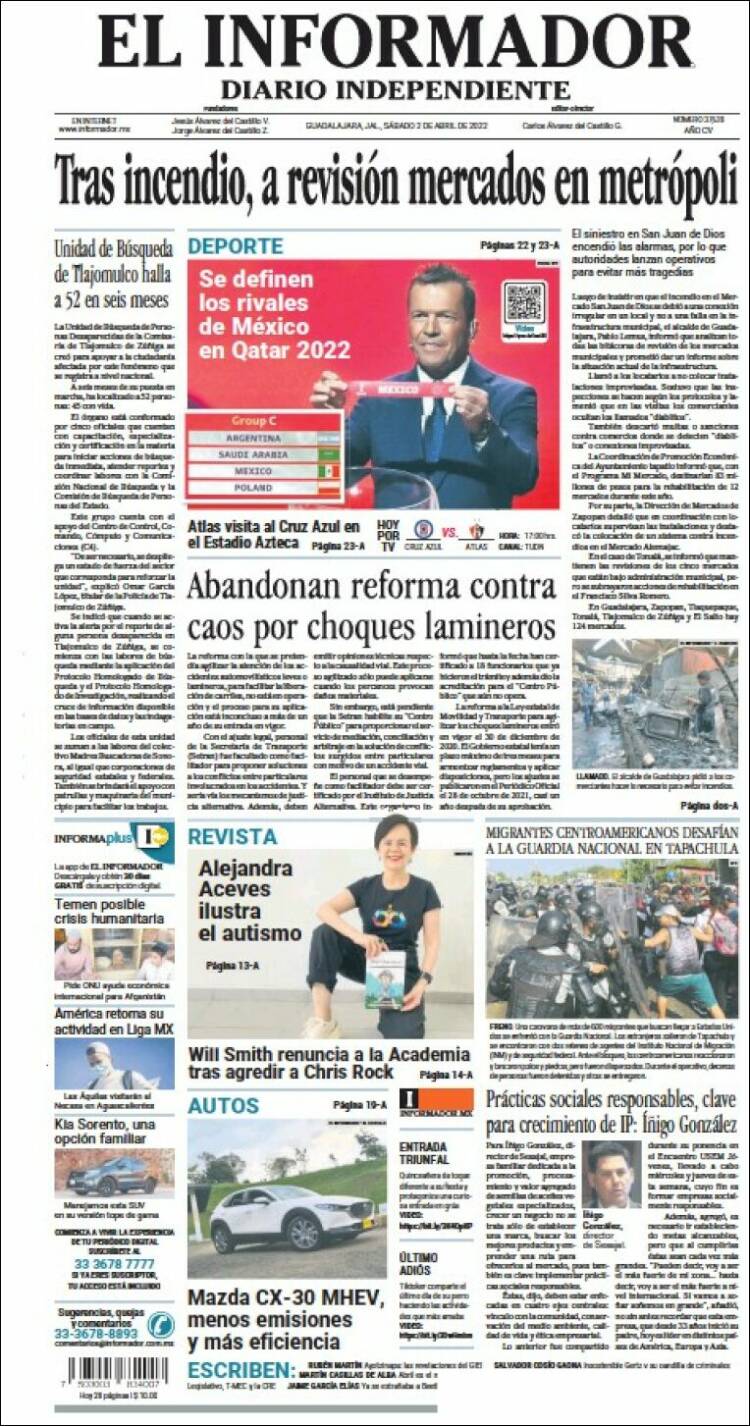 Portada de El Informador (México)