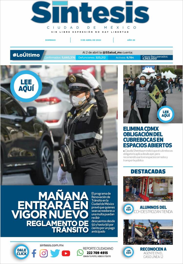 Portada de Síntesis Nacional (México)