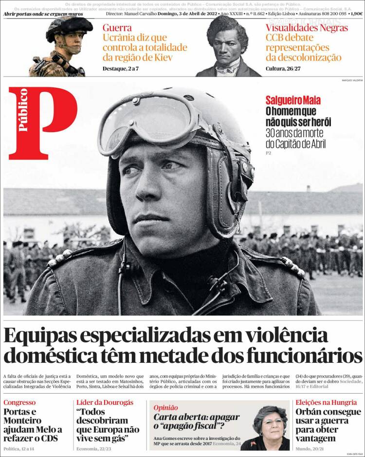 Portada de Público (Portugal)