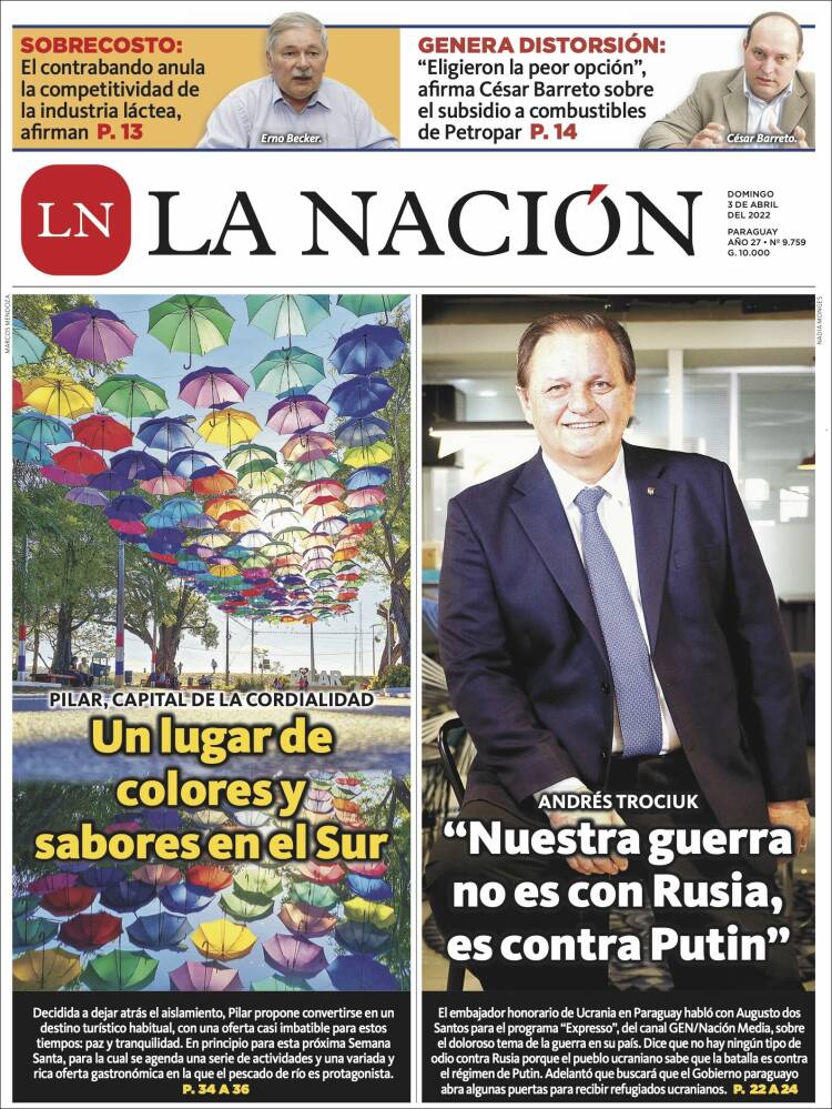 Portada de La Nación (Paraguay)
