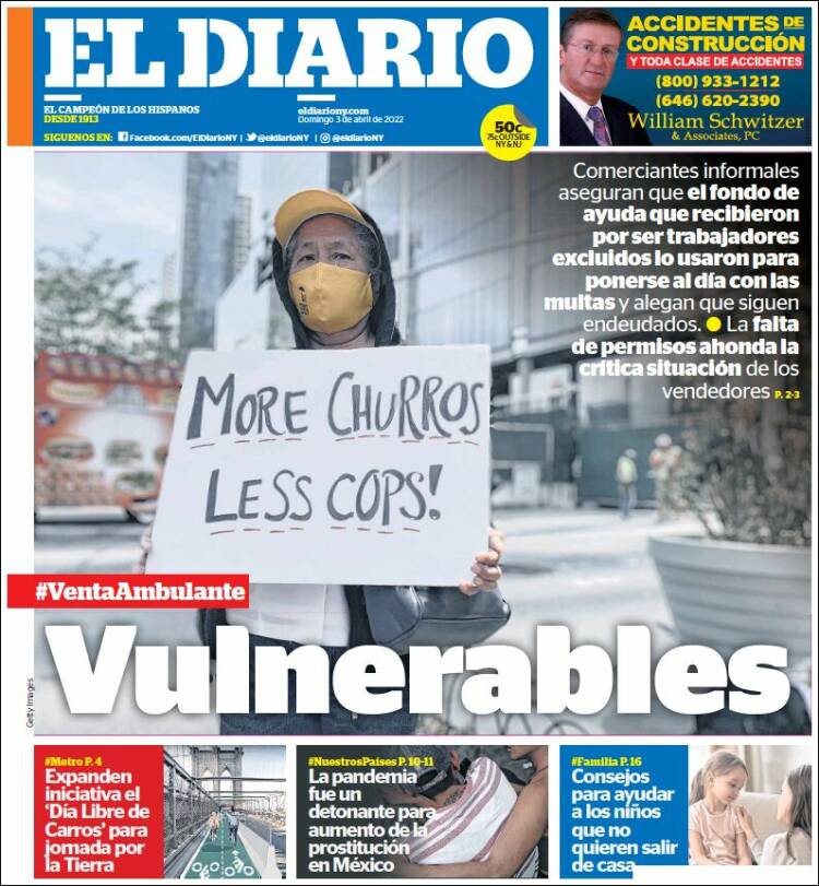 Portada de El Diario NY (USA)