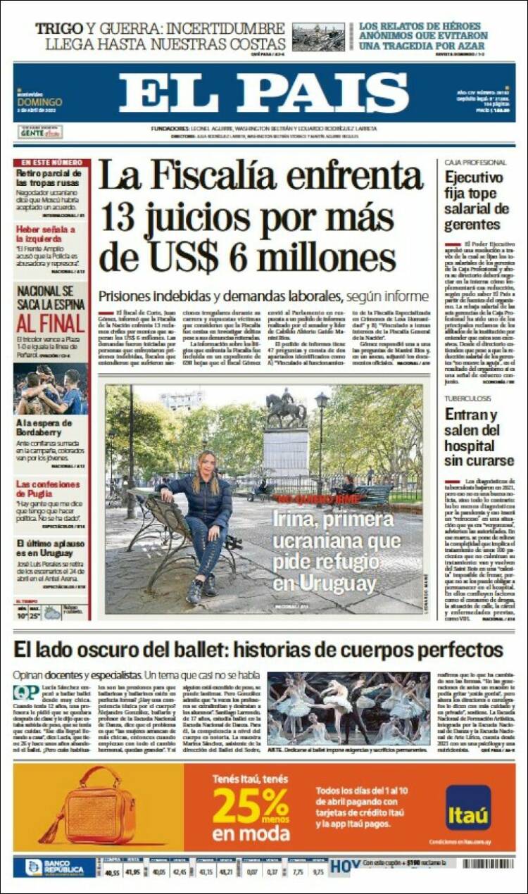 Portada de El País (Uruguay)
