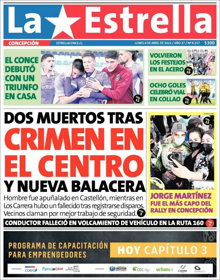 Portada de La Estrella de Concepción (Chile)
