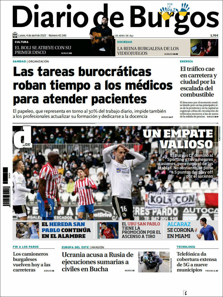 Portada de Diario de Burgos (España)