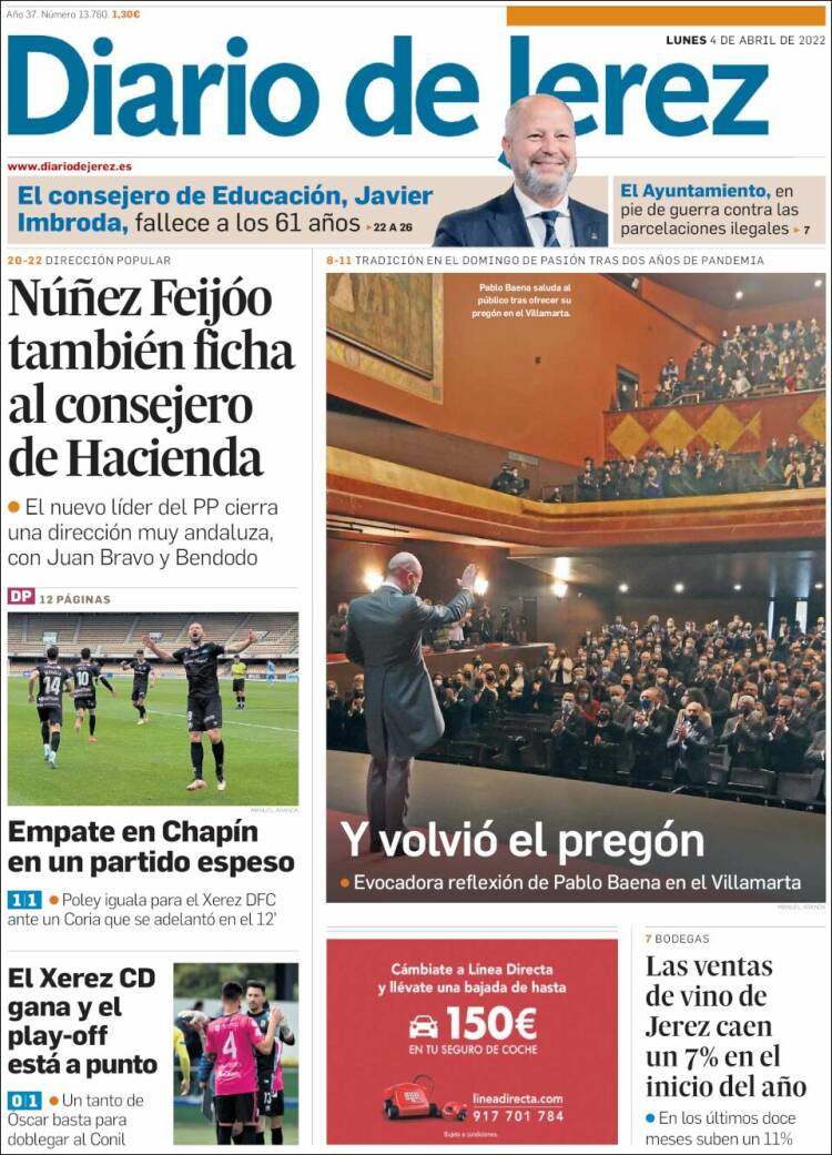 Portada de Diario de Jerez (Espa&ntilde;a)