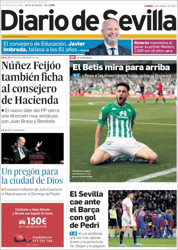 Portada de Diario de Sevilla (Espa&ntilde;a)