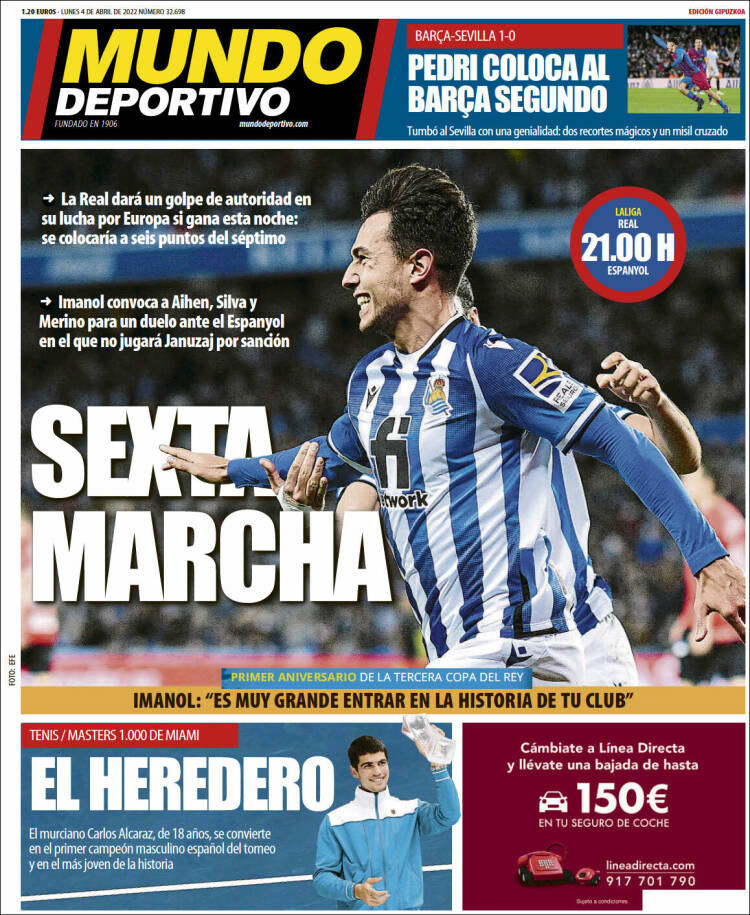 Portada de Mundo Deportivo Gipuzkoa (Espa&ntilde;a)