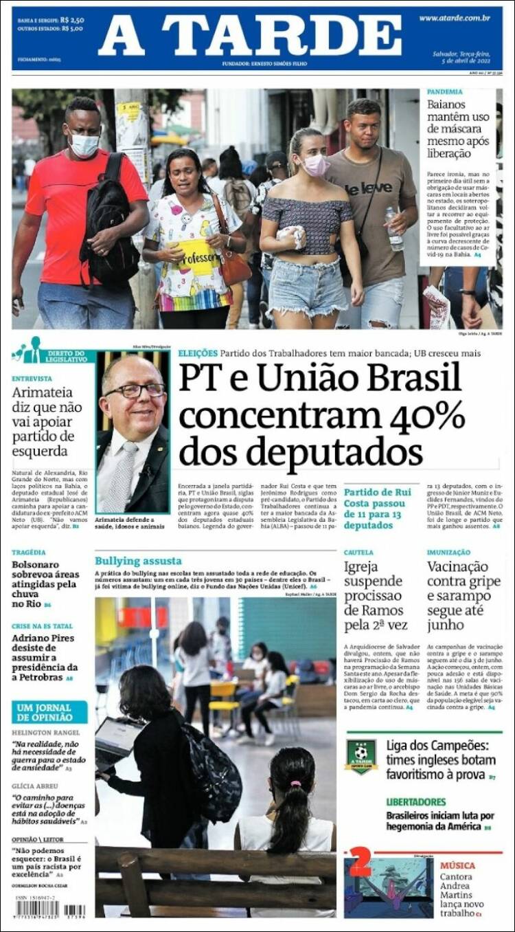 Portada de Diário A Tarde (Brasil)