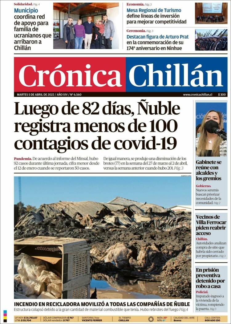 Portada de Crónica Chillán (Chile)