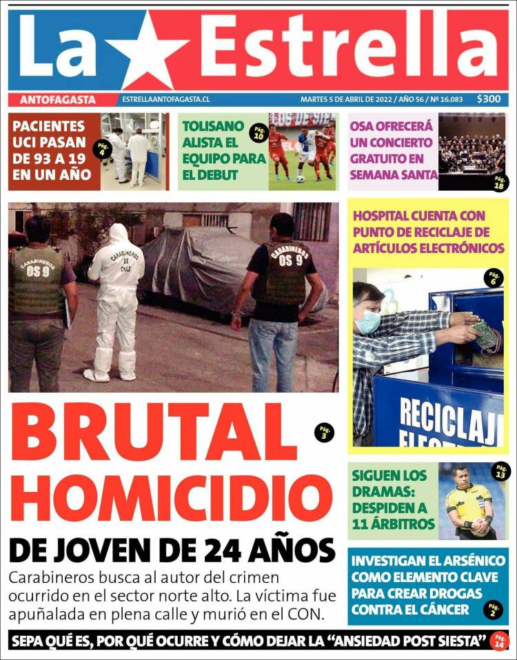 Portada de La Estrella del Norte (Chile)