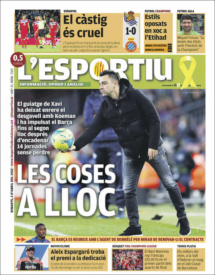 Portada de L'Esportiu (Espa&ntilde;a)