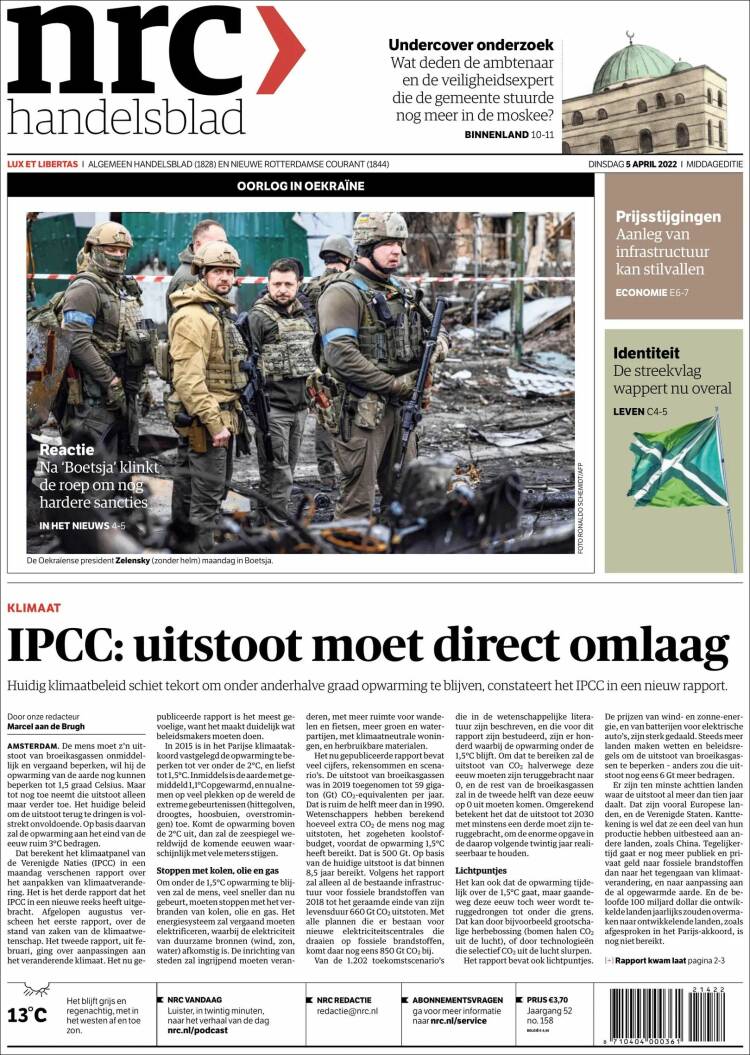 Portada de NRC Handelsblad (Pa&iacute;ses Bajos)