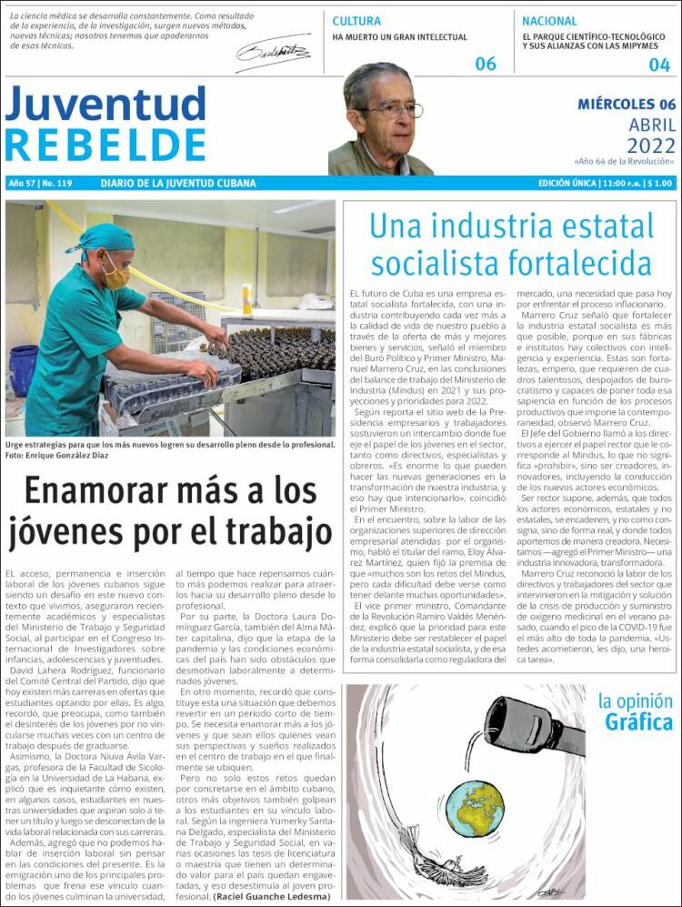 Portada de Juventud Rebelde (Cuba)