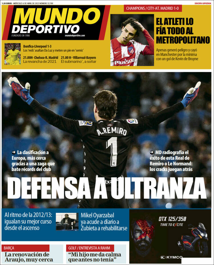 Portada de Mundo Deportivo Gipuzkoa (España)