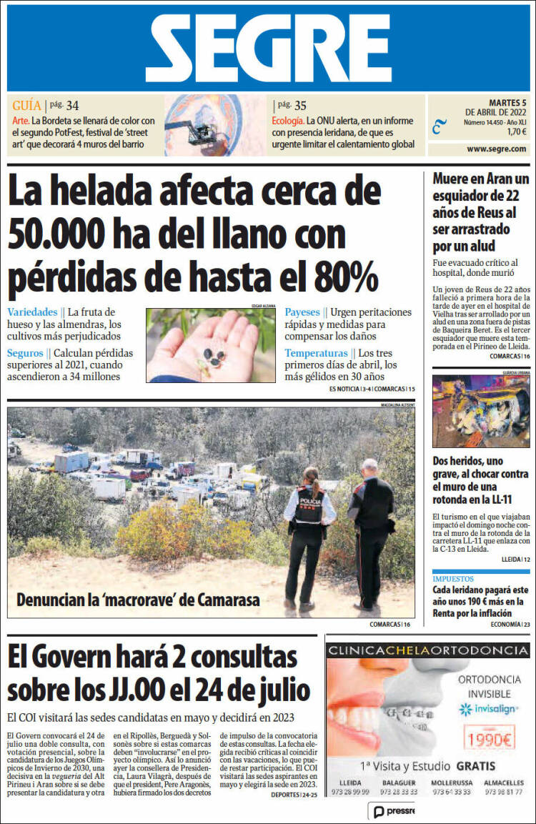 Portada de Segre  (España)