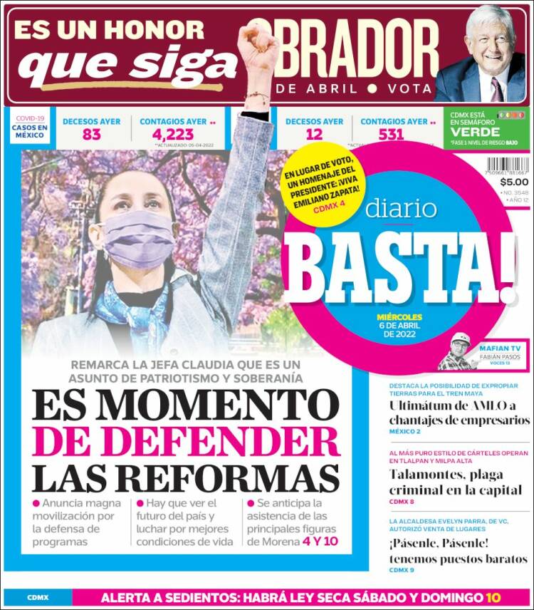 Portada de Diario Basta (M&eacute;xico)