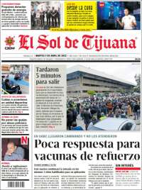 Portada de El Sol de Tijuana (M&eacute;xico)